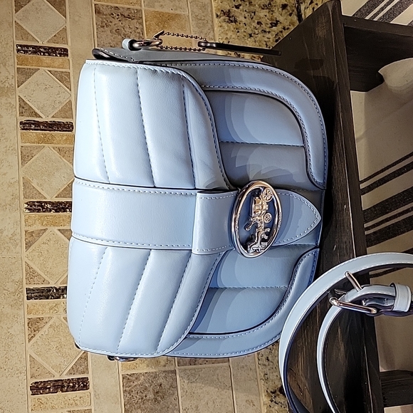 Coach Handbags - 🎁NWOT🎁 Coach Georgie Saddle Bag with Quilting in Cornflower Blue